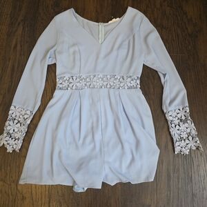 ILLA ILLA Light Blue Lace Trim Jumpsuit